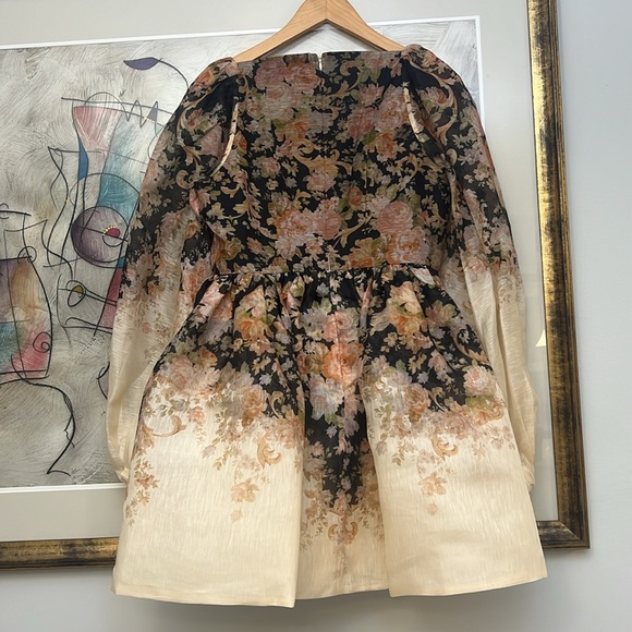 ZIMMERMANN
Degrade Floral-Print Long-Sleeve Draped Mini Dress - Picture 4 of 6